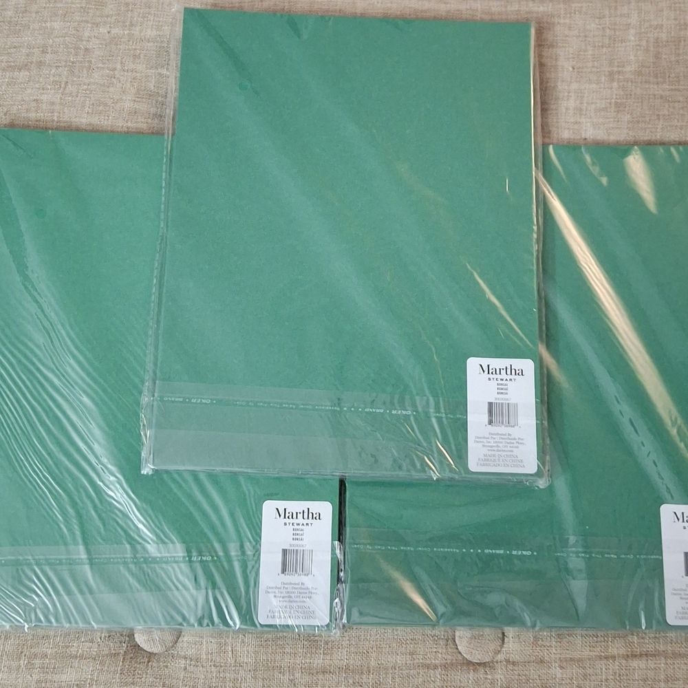 Martha Stewart 80# Cover Weight NEW Dark Green Cardstock Pack Of 3 Unopened
